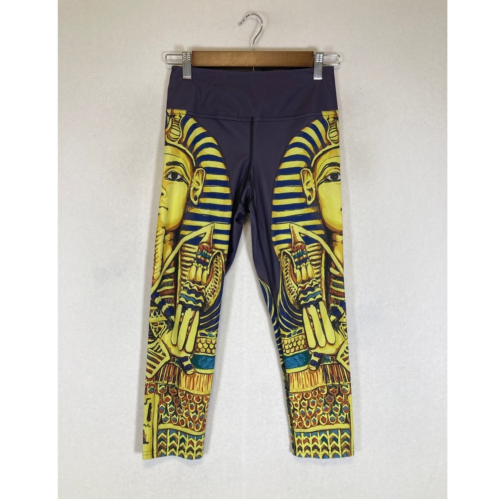 Egyptian King Tut‎ Eagle Rock Werkshop Women Small Purple Gold Pharaoh Leggings